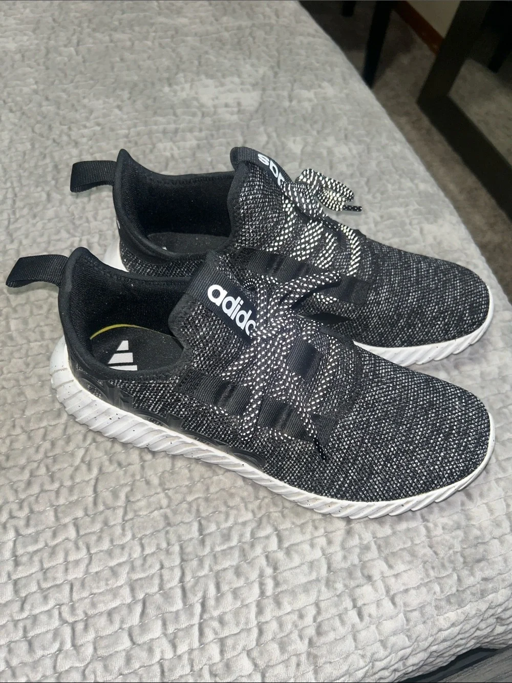 adidas Men's Black and White Knit Sneaker
